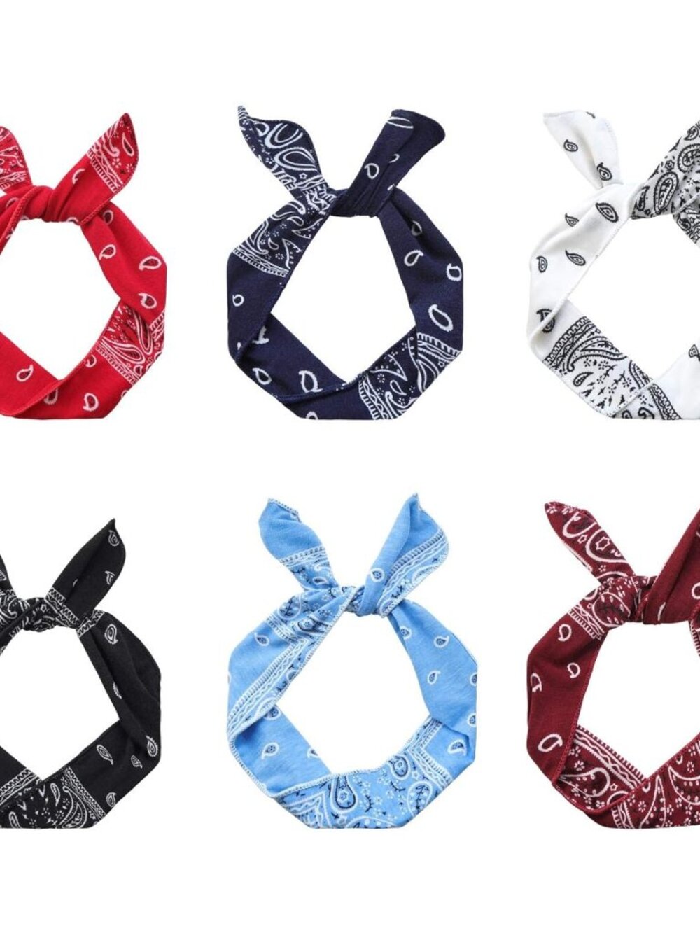 Wire Headbands for Women Paisley Twist Bow Hair Bands Bunny Ears Headwraps Holde